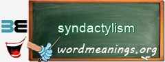WordMeaning blackboard for syndactylism